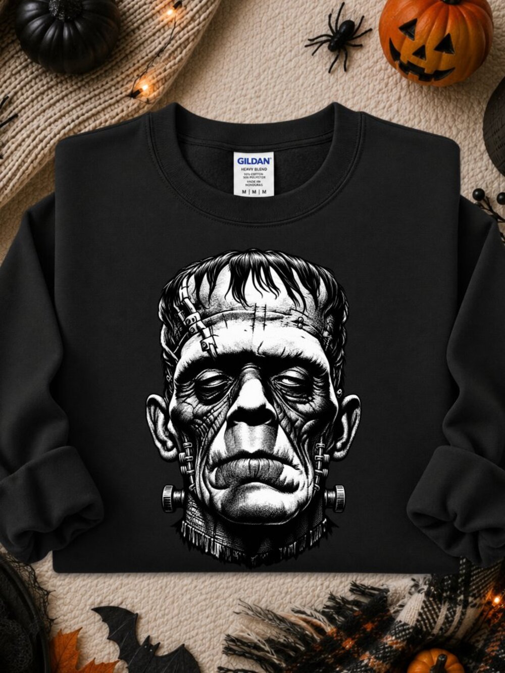 Frankenstein Sweatshirt Graphic Crewneck Halloween Horror Monster Movie Lover